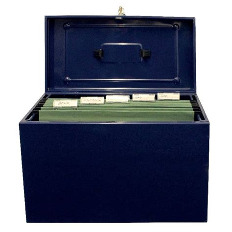 Cathedral Metal File Box Foolscap Home Office Blue 